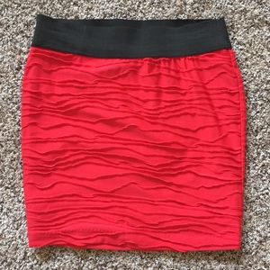 NWOT Red mini skirt